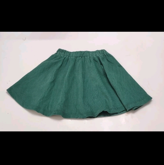 Velvet Fawn Baby Girl Skirt Sz 12- 18M Emerald Green Soft Corduroy Elastic Waist - Picture 2 of 7